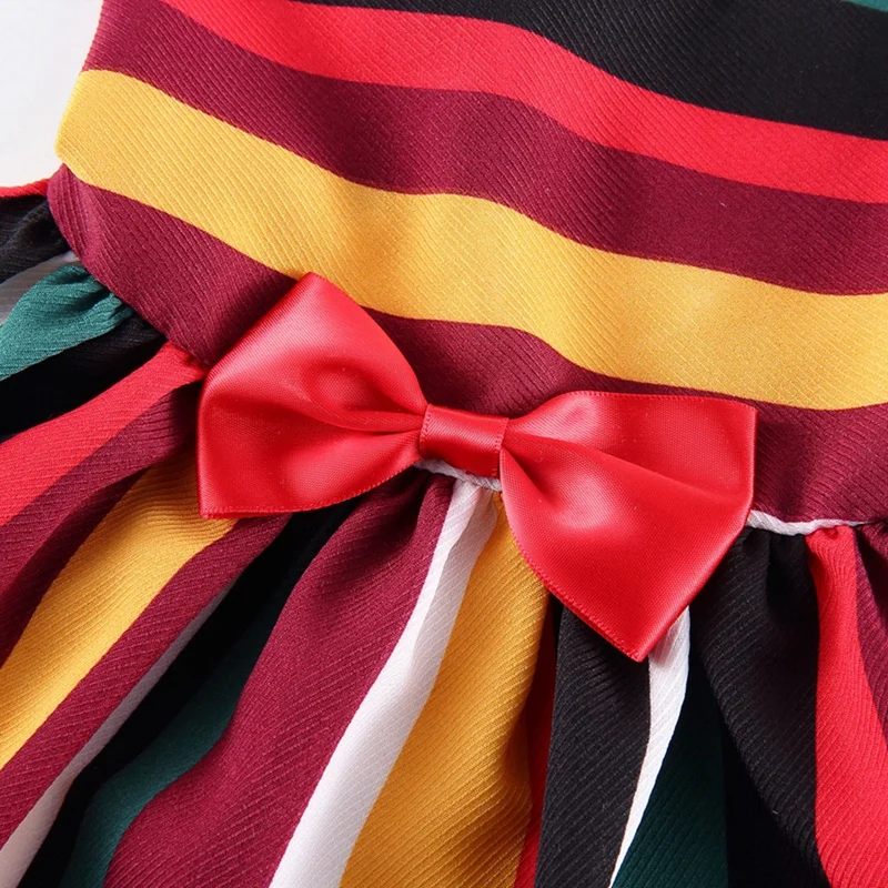 Polka Dot Ribbon Dog Dress Clothes Cozy Sleeveless Shirt Pet Sundress Princess Party Small Skirt 1 | Дом и сад