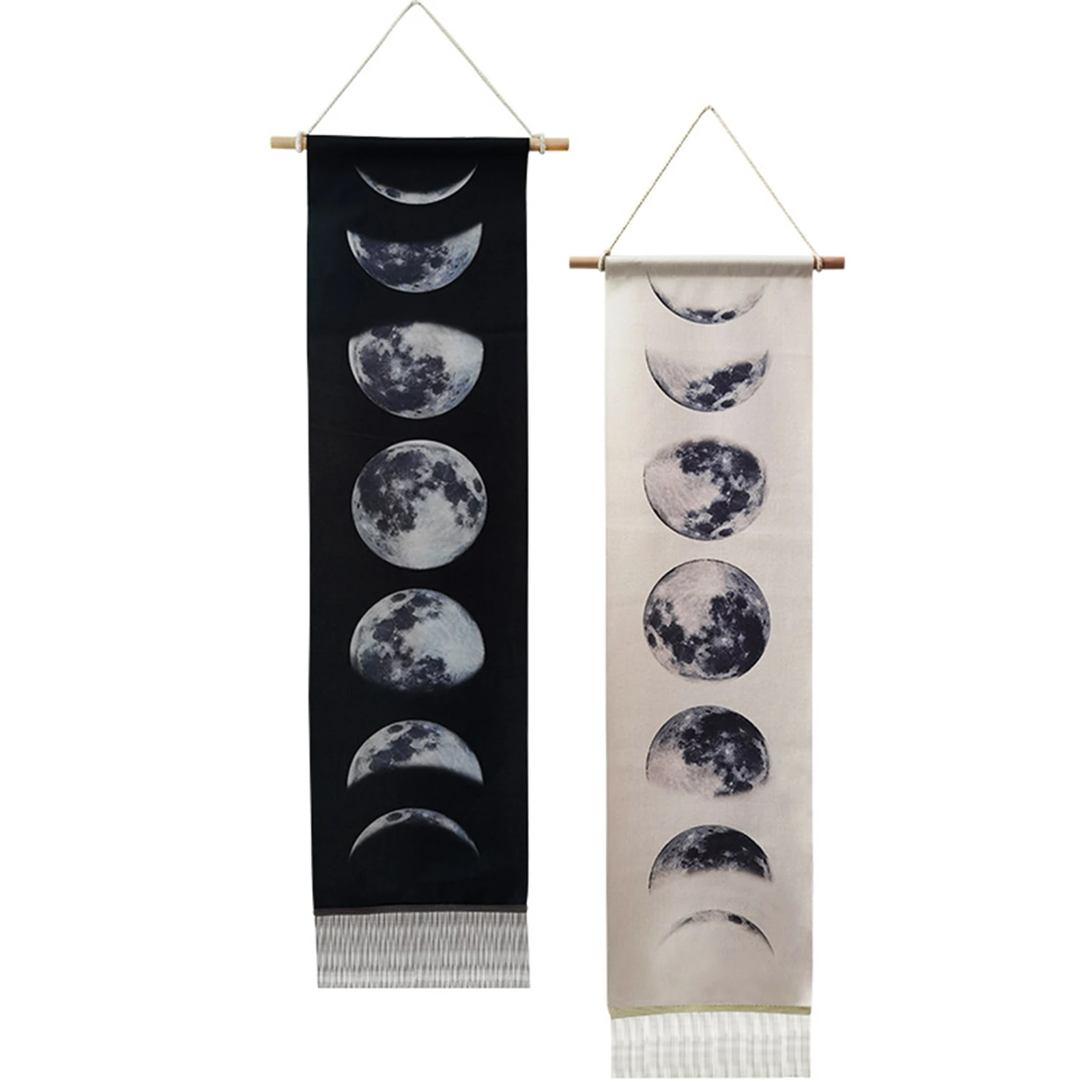 

Modern Moon Phase Tapestry Wall Hanging Decor Linen Moon Phases Tapestry Lunar Eclipse Changing for Home Wall Art Hanging Decor