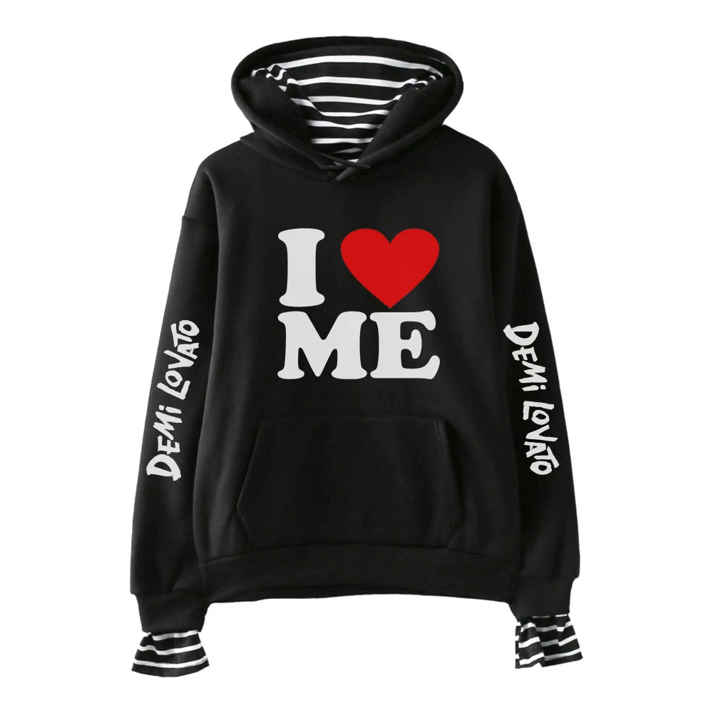 

Demi Lovato Cool Printed Fake Two Pieces Hoodies Sweatshirt Harajuku fashion Kpop Casual Pullovers Cool sweatshirt