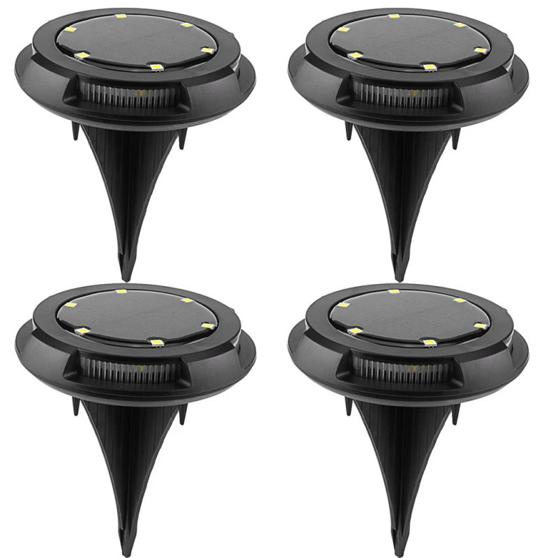4Pcs Solar 10 LED Ground Lights Outdoor Waterproof Solar Disk Lights Solar Gar Path Way Garden Lamp Backyard Led Night Light