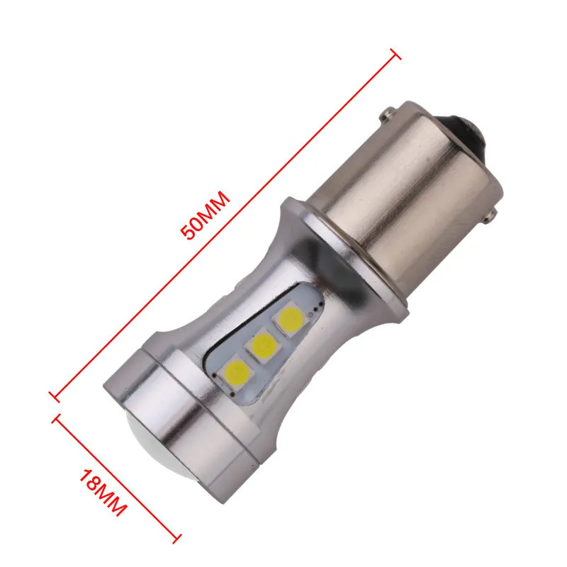 10 шт. P21W BA15S 1156 18 Вт 18SMD светодиодный Белый чип 3030 1157 7443 T15 Автомобильные стоп