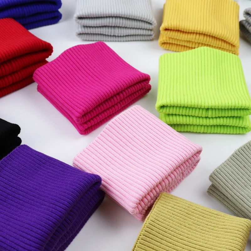 

1Pair Garment Knitted Ribbed Elastic Side Neckline Threaded Trousers Down Jacket Sweater Children Cuffs Rowan Accessories Fabric