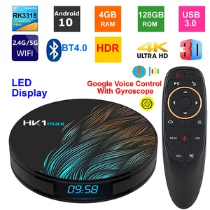 Android 10 Smart TV BOX HK1 MAX RK3318 четырехъядерный процессор 4 ГБ ОЗУ 128 Гб ПЗУ 2,4G5G двойной WIFI BT4.0 USB 3,0 3D 4K HDR телеприставка
