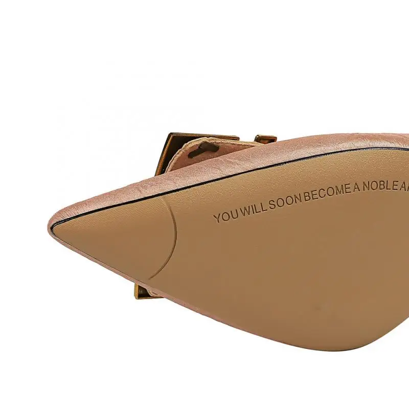 

Women High Heels Pumps Sexy Wedding Party Prom Valentine Female Solid Color Office Square Buckle Pointed Toe Ladies Shoes