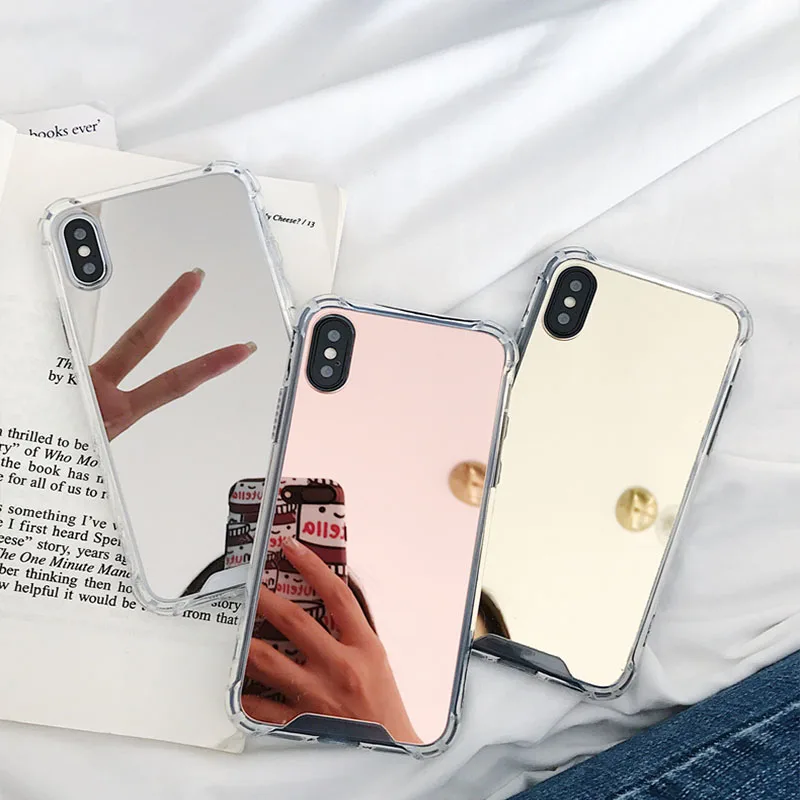 Зеркальный чехол для iPhone 11 Pro X XS Max XR 7 8 Plus 6 6S телефона с подушкой безопасности