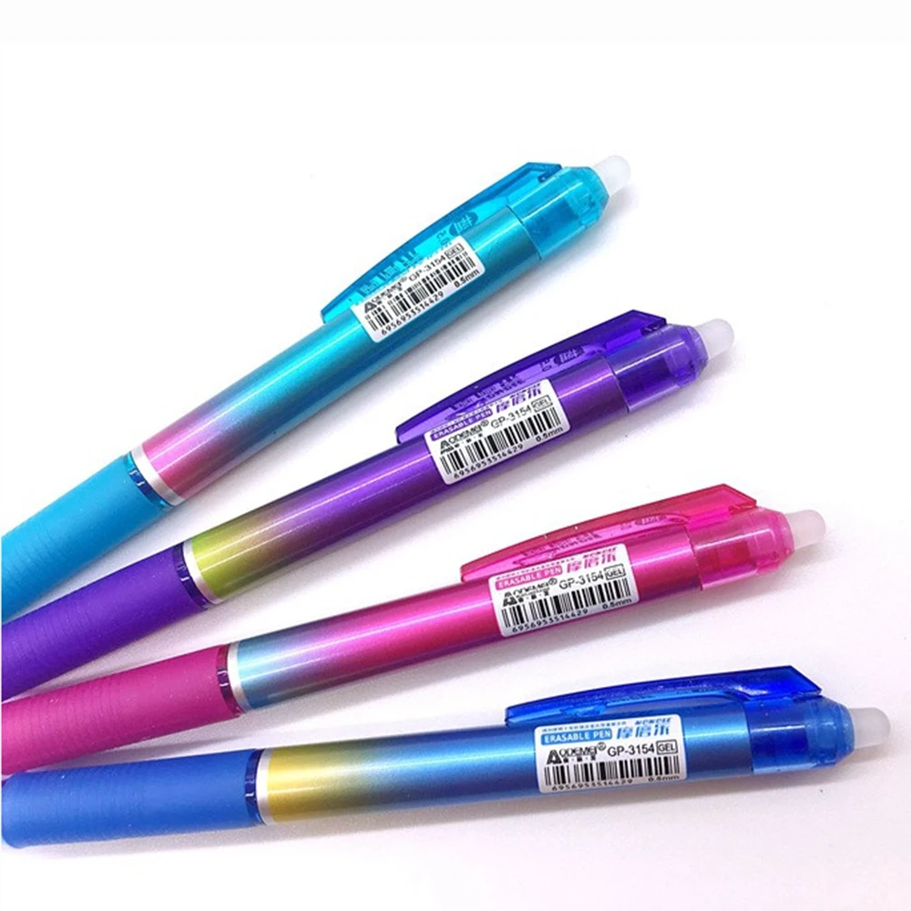 4 шт./компл. 0 5 мм со стирающимися чернилами гелевая ручка Радуга Цвет Magic нажата с