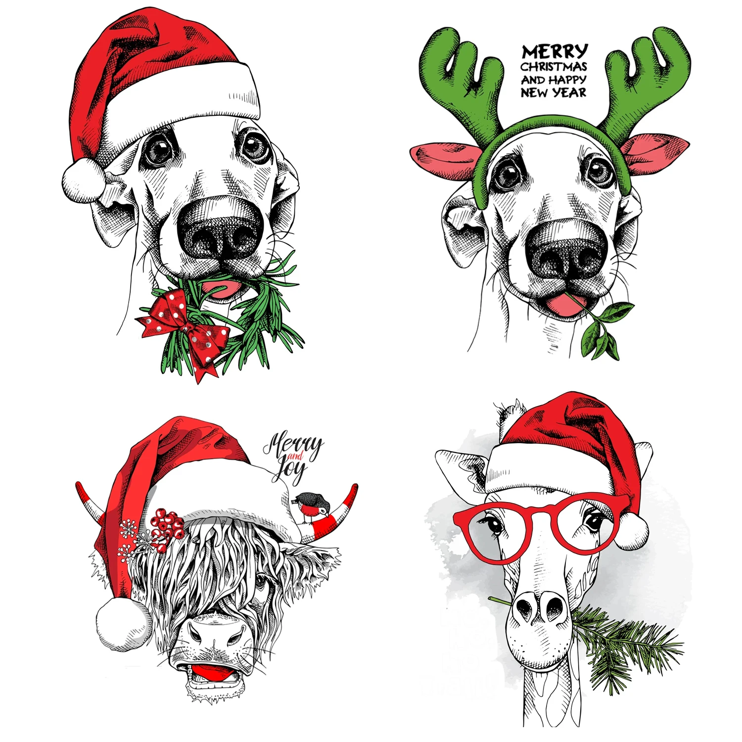 AZSG милые рождественские прозрачные штампы с животными собаками совами для