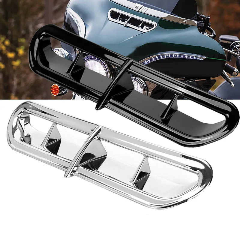 

Chrome Front ABS Plastic Fairing Vent Accent For Harley Touring Trike Electra Street Glide Ultra Classic Limited FLHTK 2014-2020