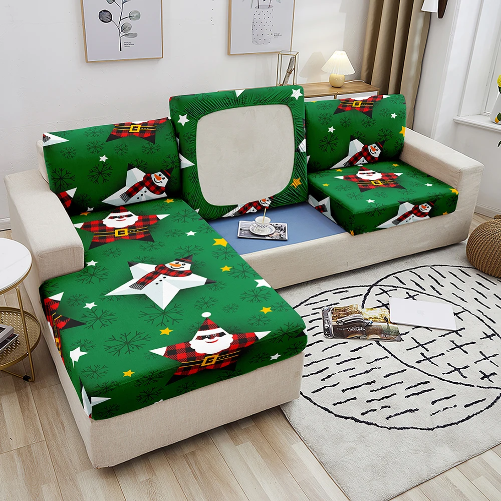 Sofa Seat Cushion Cover Santa Claus Elk Christmas Decoration For Home 2021 Ornaments Natal Navidad New Year 2022 | Дом и сад