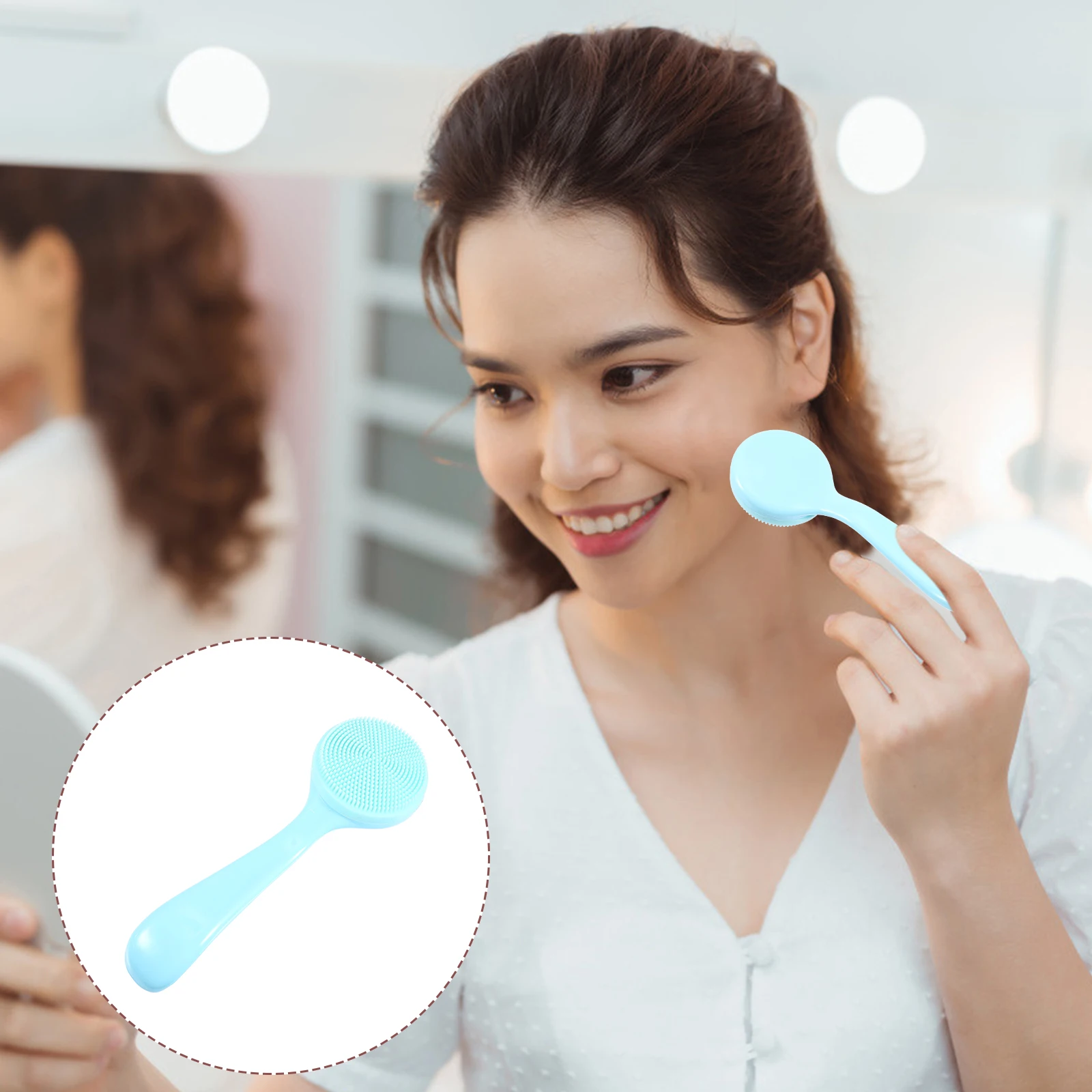 

3pcs Reusable Practical Durable Facial Cleaner Silicone for Women Girls Ladies