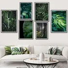 Пальмовый лист монстера лес зеленые террасы настенная Картина на холсте скандинавские плакаты и принты настенные картины для декора гостиной