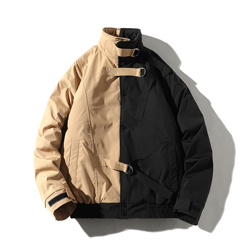 

Мужская зимняя куртка, Повседневная ветровка, парка в стиле хип-хоп, дизайнерское пальто в стиле пэчворк, уличная одежда