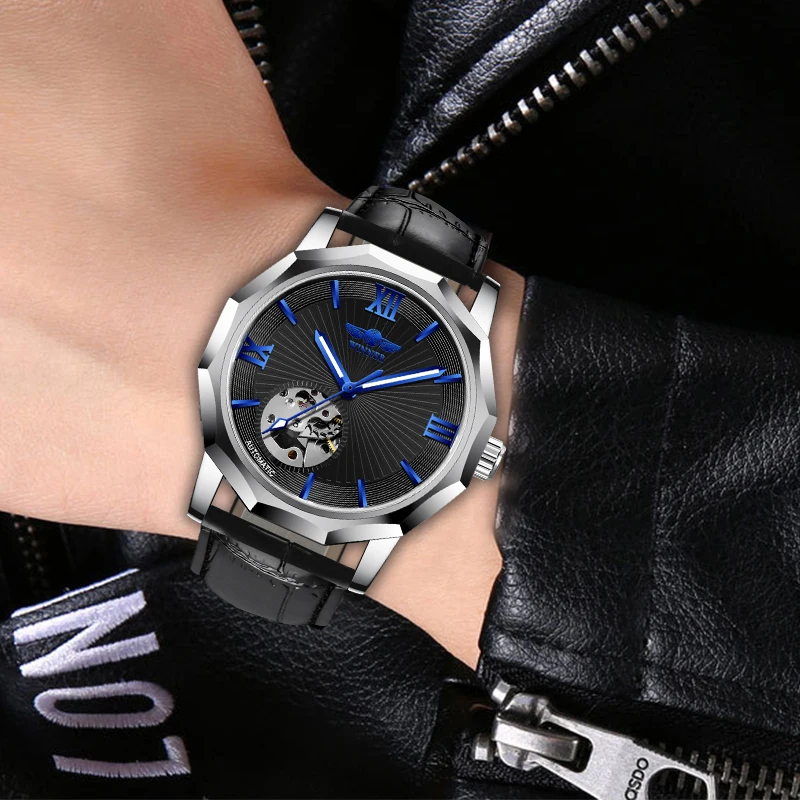 Часы скелетоны Winner Мужские механические брендовые Роскошные автоматические