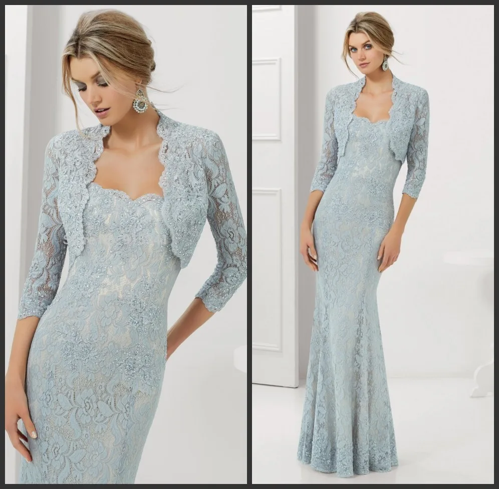 

Женское свадебное платье с бисером, длинное кружевное платье для матери невесты со съемным жакетом и рукавом 3/4