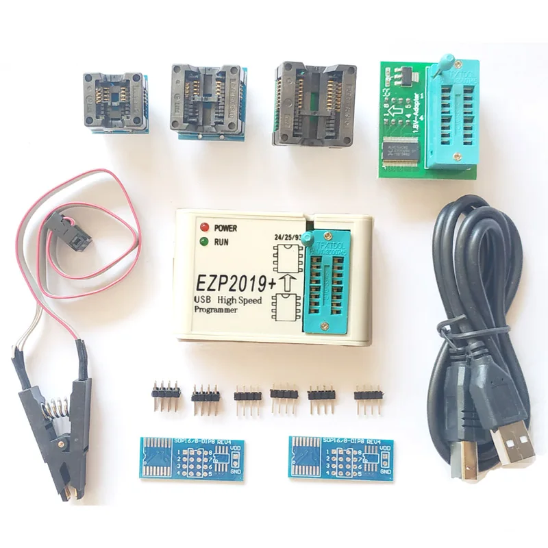 EZP2019+ высокоскоростной USB SPI программатор поддержка 24 25 93 EEPROM Флэш-микросхемы биоса могут быть добавлены самостоятельно(24 25 SPI Flash 93 - Цвет: 6 sockets