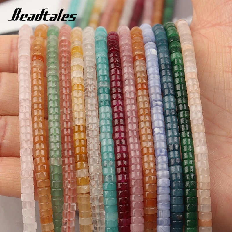 

Beadtales 4x2mm Natural Multicolor Spacer Stone Beads Flat Round Spacer Loose Beads For Jewelry DIY Making Bracelet Accessories