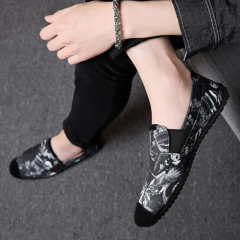 Мужские модные коричневые дышащие слипоны Cresfimix стильные удобные серые