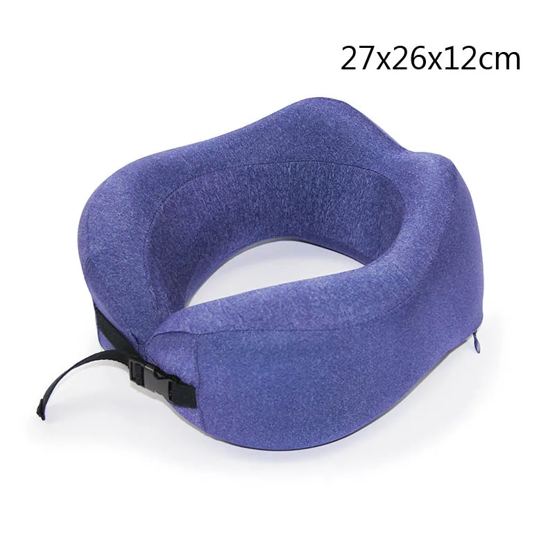 navy blue style B Подушка с эффектом памяти для путешествий, для шеи, удобная, медленная, отскок, u-образная, воздушная подушка для защиты шеи, подушка для головы - Цвет: navy blue style B