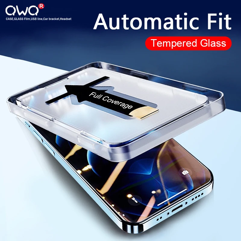 

One-click installation Tempered Glass For iPhone 11 12 13 Pro Max Mini Screen Protector XR X XS Max Protective Film Accessories