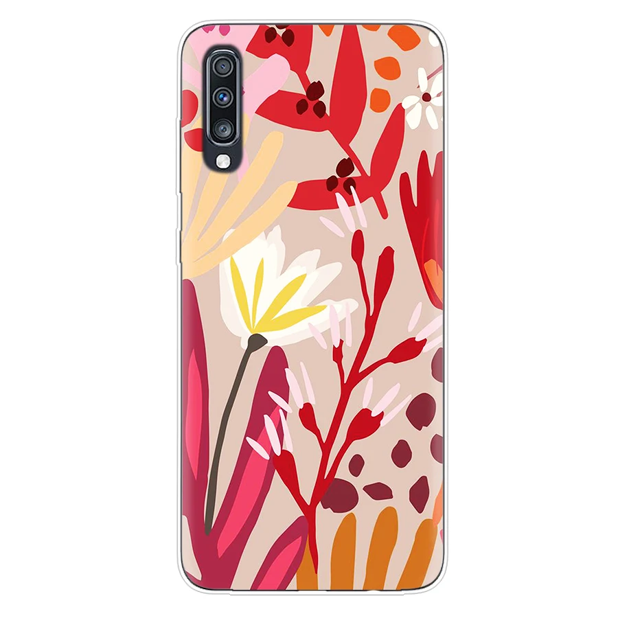

Art flower Phone Case For Samsung A70 A50 A71 A10 S10 Plus A51 S21 Ultra A20 A20E S20 FE S7 Edge S8 S9 S10E Note 20 Back Cover