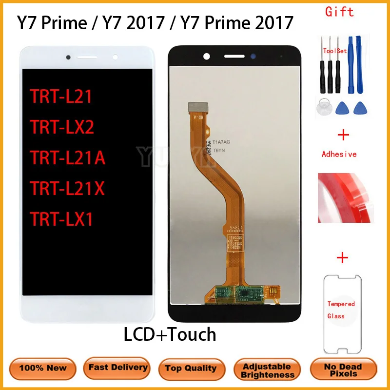 Для HUAWEI Y7 2017 Prime ЖК дисплей сенсорный экран дигитайзер для Huawei с рамкой TRT L21|Экраны