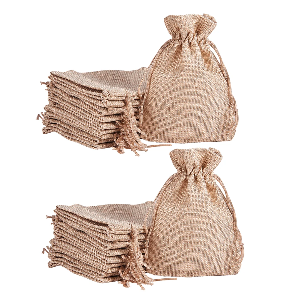 

20pcs Jute Burlap Burlap Drawstring Gift Bag Rustic Wedding Bags