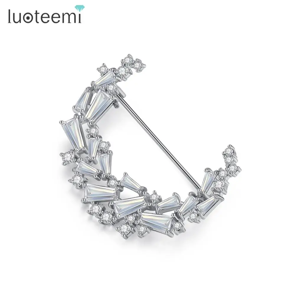 LUOTEEMI Новые Роскошные Броши с фианитами для женщин модные ювелирные изделия брошь