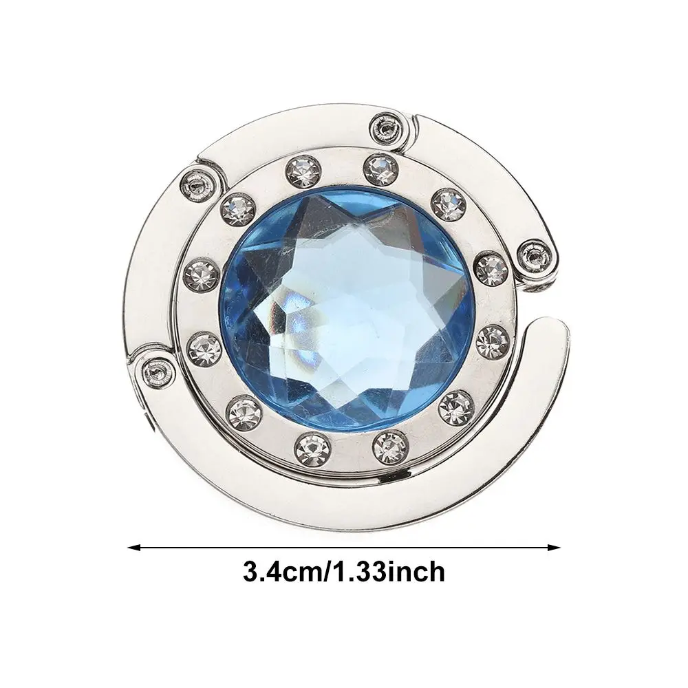 1PC Portable Round Metal Foldable Bag Purse Hook Handbag Hanger Diamond Folding Table Desk Hooks |