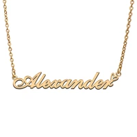 love heart alexander name necklace for women stainless steel gold silver nameplate pendant femme mother child girls gift