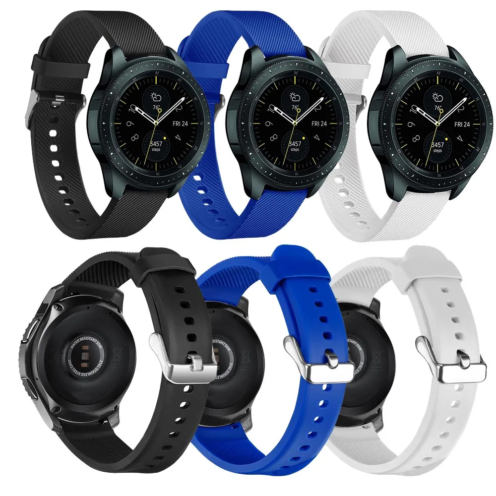 Ремешок силиконовый для Samsung Galaxy Watch 42 мм 20 ремешок Gear Sport/Garmin Vivomove HR/ Moto 360 2nd Gen