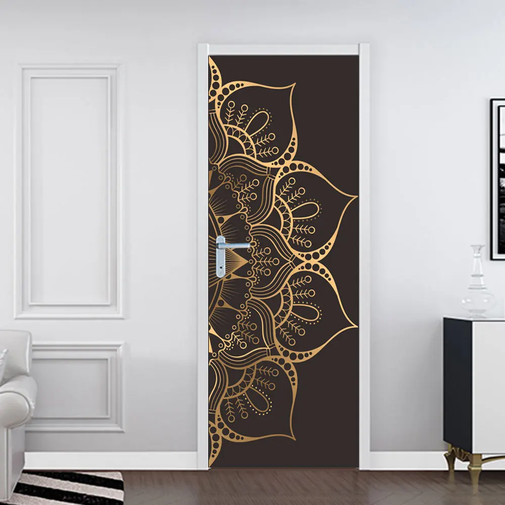 Наклейки на дверь с рисунком буддистской мандалы Mt031 креативные восстановленные