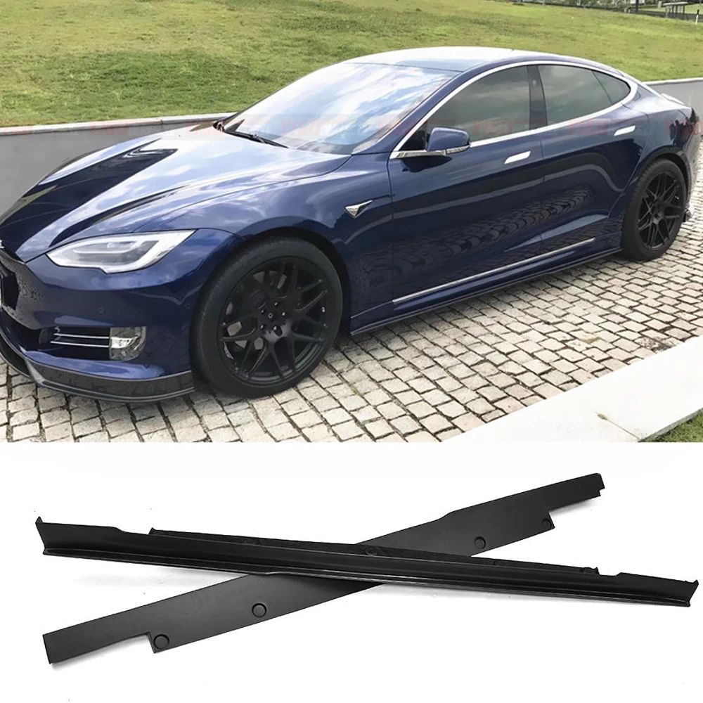 Автомобильные боковые юбки фартуки для Tesla Model S Sedan 4D 12 15 70 70D 85 85D P85D защитные из
