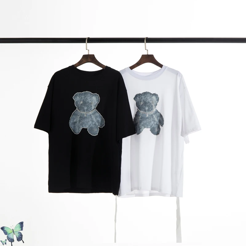 

Welldone Double-sided Bear Print T Shirt Well Done Fashion Casual T-shirts Men Women High Quality Loose All-match T-shirt