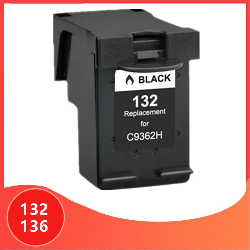 

Black for HP 132 136 Ink Cartridge For HP132 for hp136 Photosmart 2573 C3183 1513 Officejet 6213 5443 D4163 pcs1513 Printer