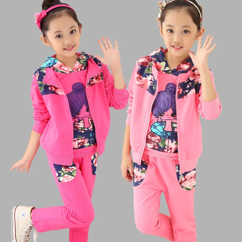 

Beautiful Children's Clothes Set Baby Girls Coat Top + Pants 3pcs/Set Kids Spring Summer Costume Toddler Girl Clothing