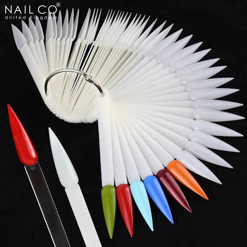 NAILCO 50pcs/set Color Tips Fake Nail Art Polish Full Cover Luxury Gel Press On Nails Varnish Colors Showing Chart Tool - купить по