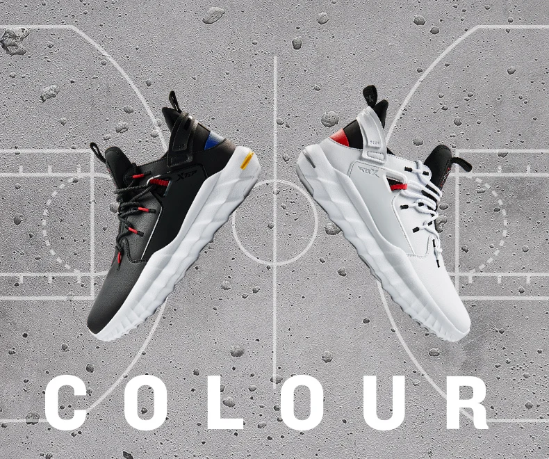 Xtep Men's High Top Basketball Shoes Autumn Winter Non-slip Shoes Men's Comfortable Breathable Sports Shoes 881419129517