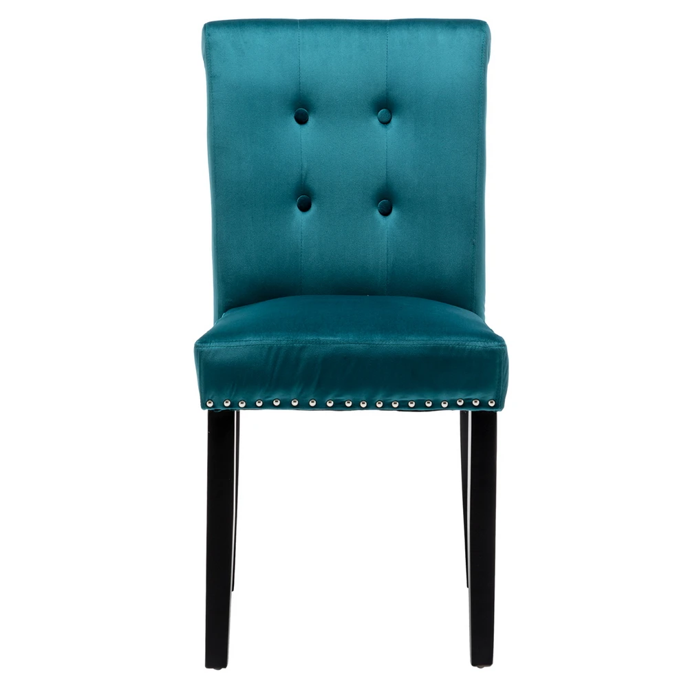 

Velvet Fabric / Rubber Wood Legs / Cushion Original Cotton Density 24 Spring / Nail Dressing Stool Two Sets Of Green