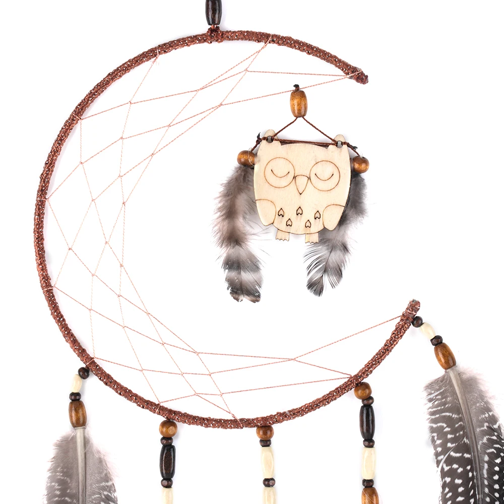 Ловец снов с светодиодный ыми перьями со светодиодсветильник кой ветряные