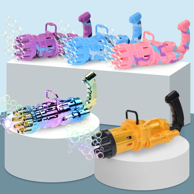 

Automatic Gatling Bubble Gun Kid Toys Summer Outdoor Toys Bath Toy Electric Bubble Machine Soap Bubble Wedding Toy for Kids Gift