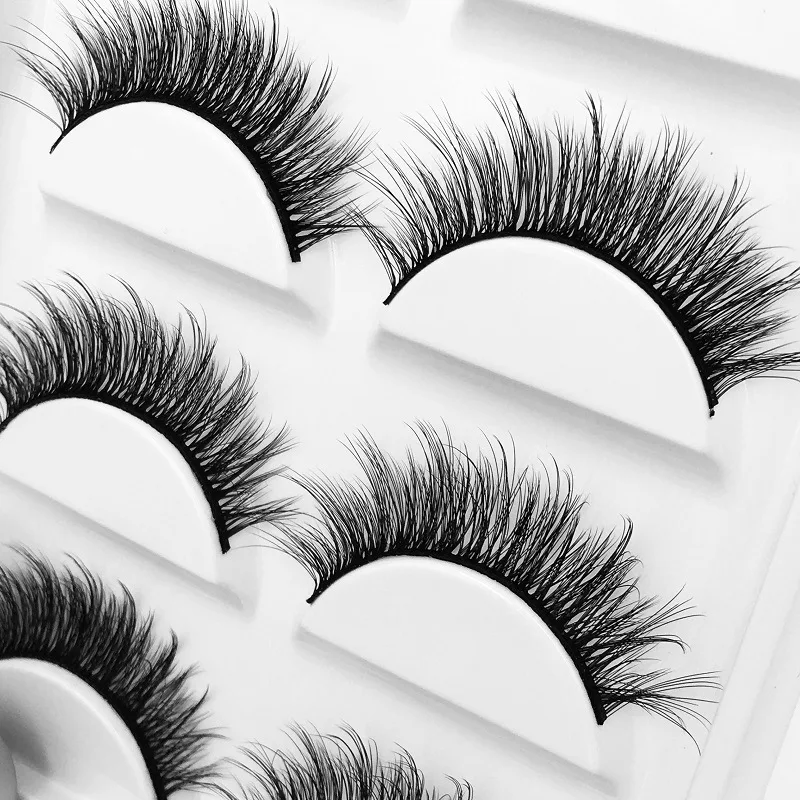 Natural long thick 5 pairs false eyelashes set reusable handmade fake lashes mink full strip lashes 8 models 50sets/lot DHL Free