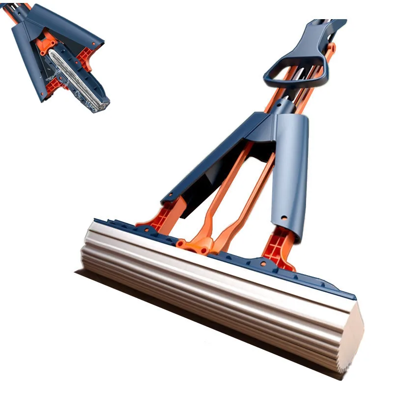 

Squeeze Mop Collodion Foldable Cotton Head Replace Wood Tiles Household Cleaning Mopping Telescopic Handle Free Hand Washing