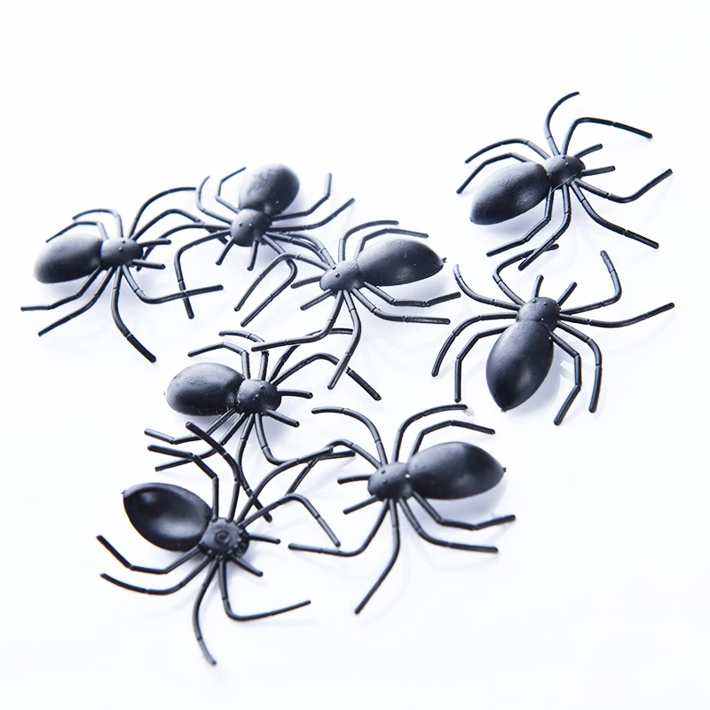 

50pcs Plastic Black Spider Halloween Decoration Festival Supplies Funny Prank SimulationToys House Decoration Realistic Scary