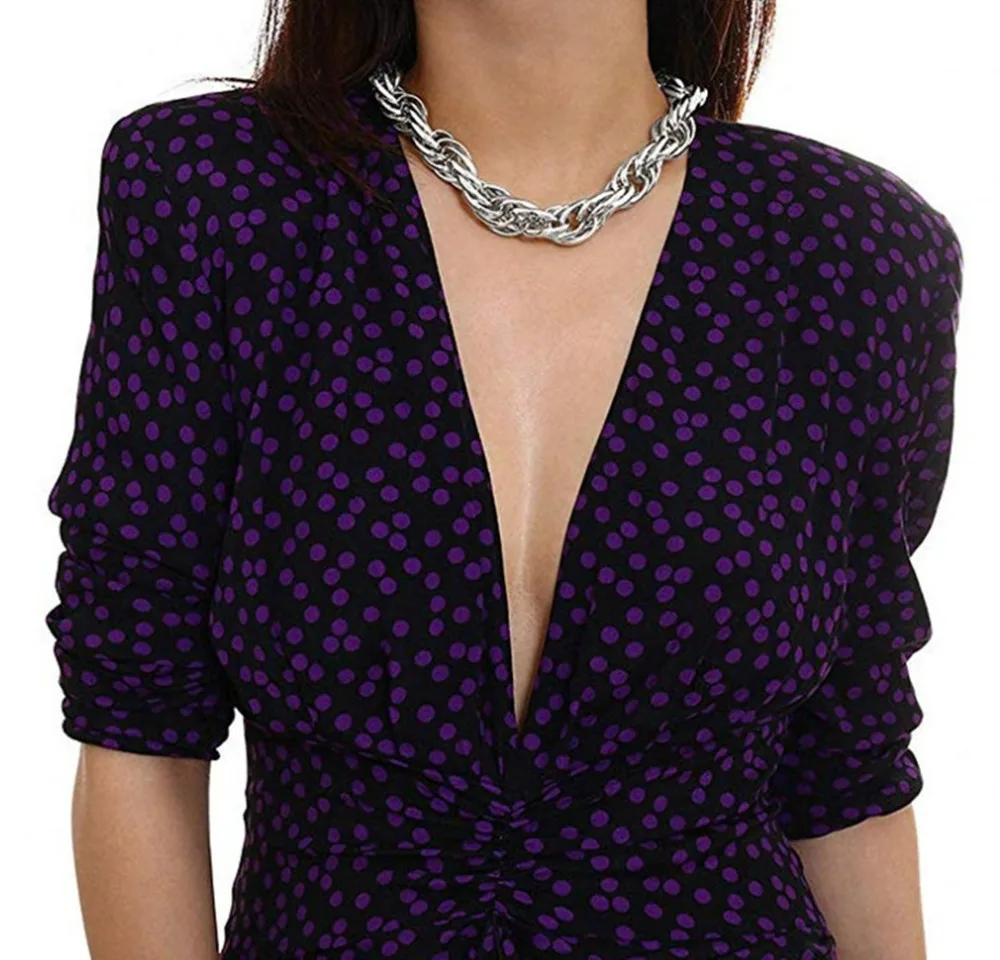 Большая толстая Золотая цепочка-чокер в стиле панк из тяжелого металла Женское