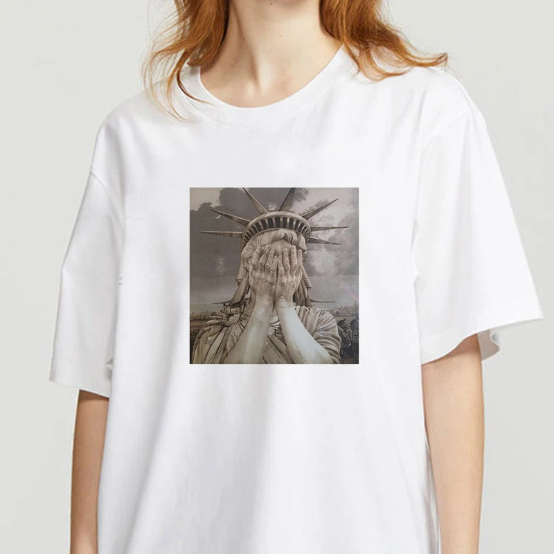 New T Shirt Women Funny Spoof Picture Harajuku T-shirt Unisex Fashion Tshirt Female Kawaii Top Cartoon Graphic Tees | Женская одежда