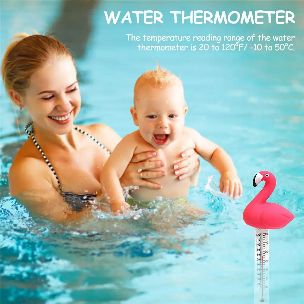 Water Thermometer Flamingo Floating Durable Swimming Pool Cartoon Pond Temperature Monitor | Дом и сад