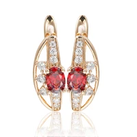 best geometry earrings flower party trendy jewelry red small zircon crystal stud earrings statement earring women gift
