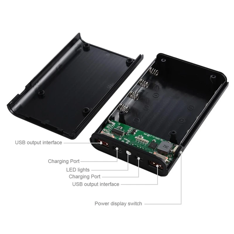HAWEEL 18650 зарядное устройство Коробка Внешний аккумулятор корпус коробка с 2 USB