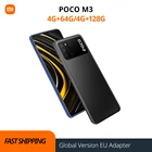 Смартфон POCO M3, экран Глобальная версия дюйма, Восьмиядерный процессор Snapdragon 662, 4 ГБ, 64 ГБ128 ГБ, экран 6,53 дюйма, Аккумулятор 6000 мА  ч, тройная камера 48 МП