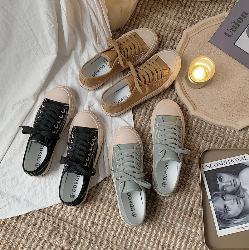 Кеды женские парусиновые в Корейском стиле повседневные модные кроссовки
